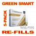 SUPER E-CIG GREEN SMART MENTHOL MAX REFILLS 5-PACK